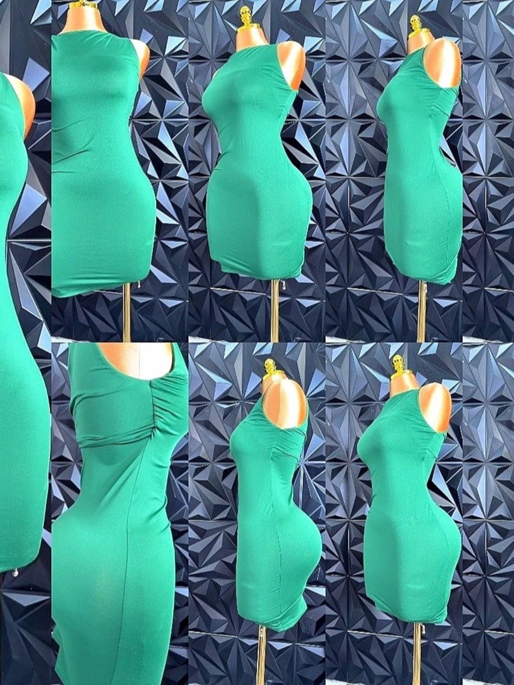 🔥👗Green Ruched Mini Dress Like New - Picture 10 of 12